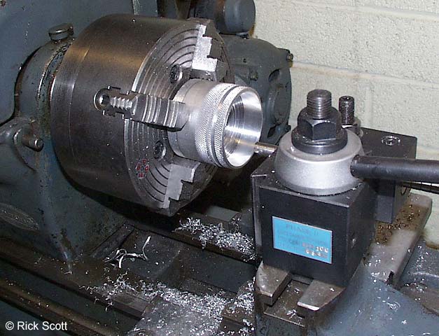 PHOTO: Secondary Retaining Nut on Lathe